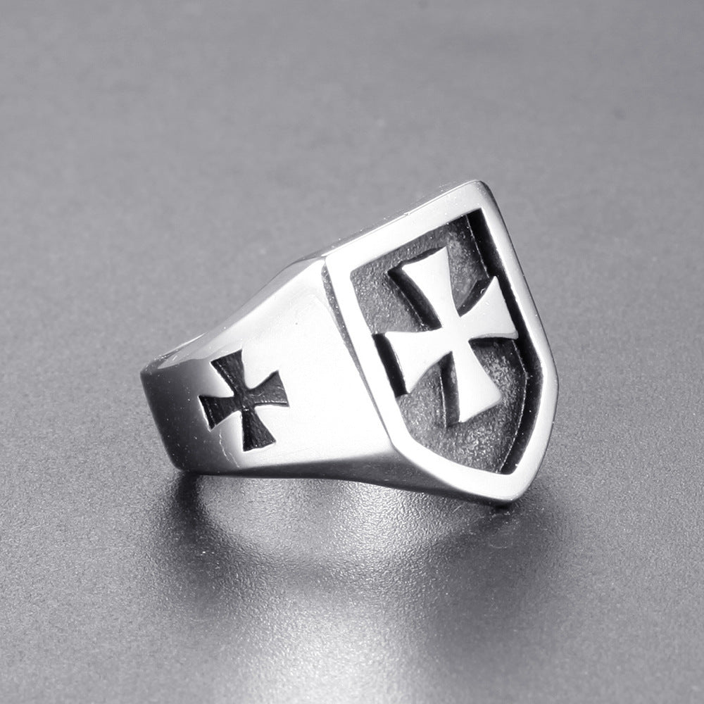 Men's Cross Ring Domineering Titanium Steel Ring