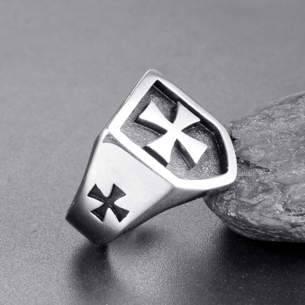 Men's Cross Ring Domineering Titanium Steel Ring