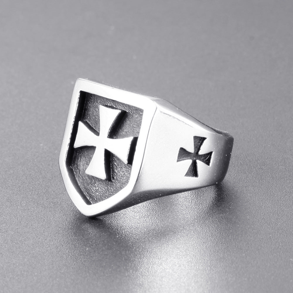 Men's Cross Ring Domineering Titanium Steel Ring