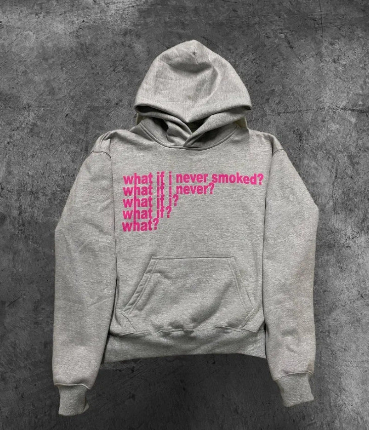 Letter Print High Street Heavy Hooded Sweater