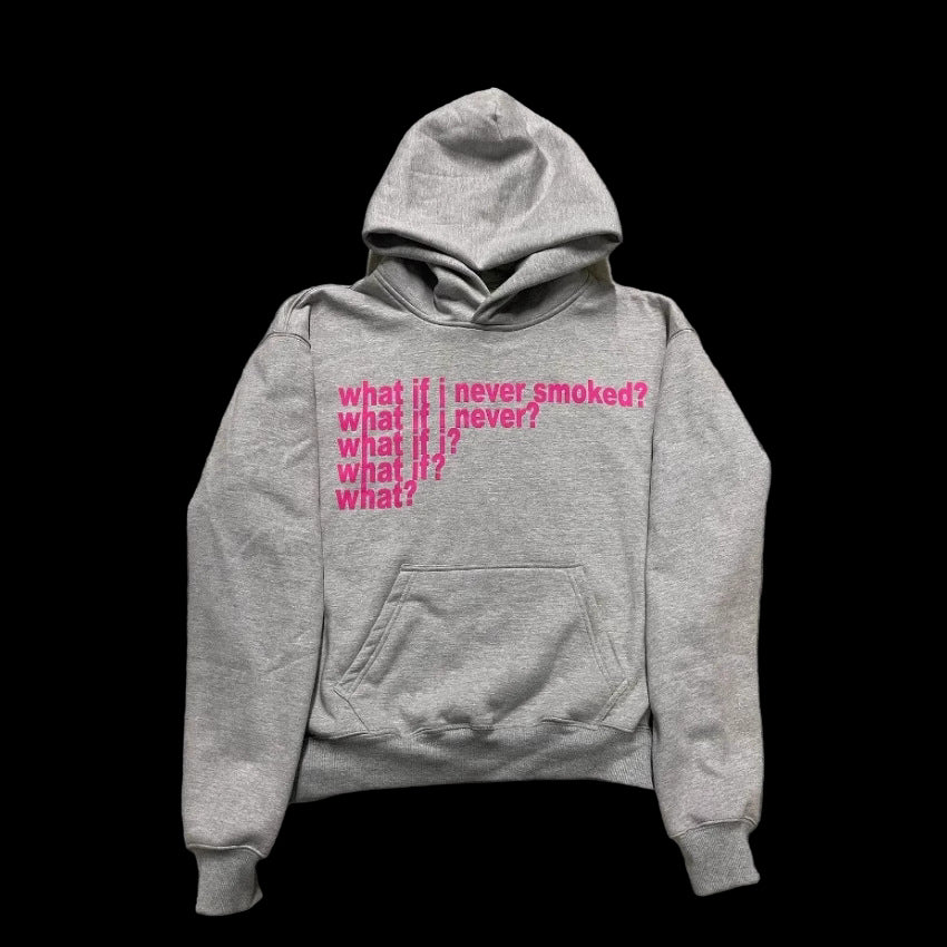 Letter Print High Street Heavy Hooded Sweater