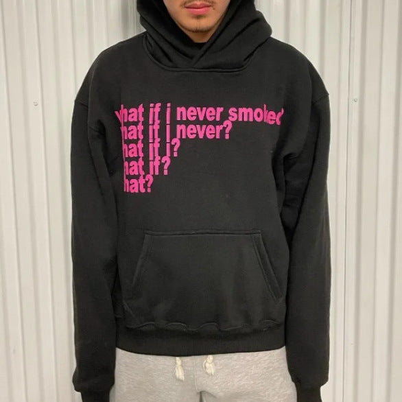 Letter Print High Street Heavy Hooded Sweater