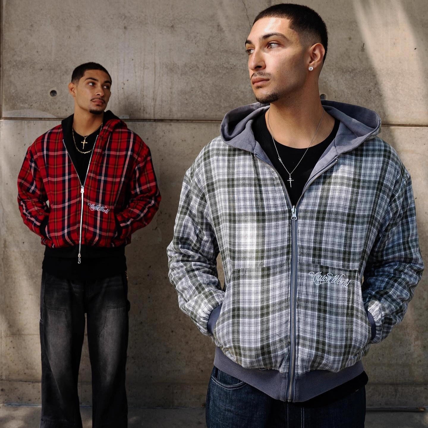 Sudadera Zip-Up Franela Reversible