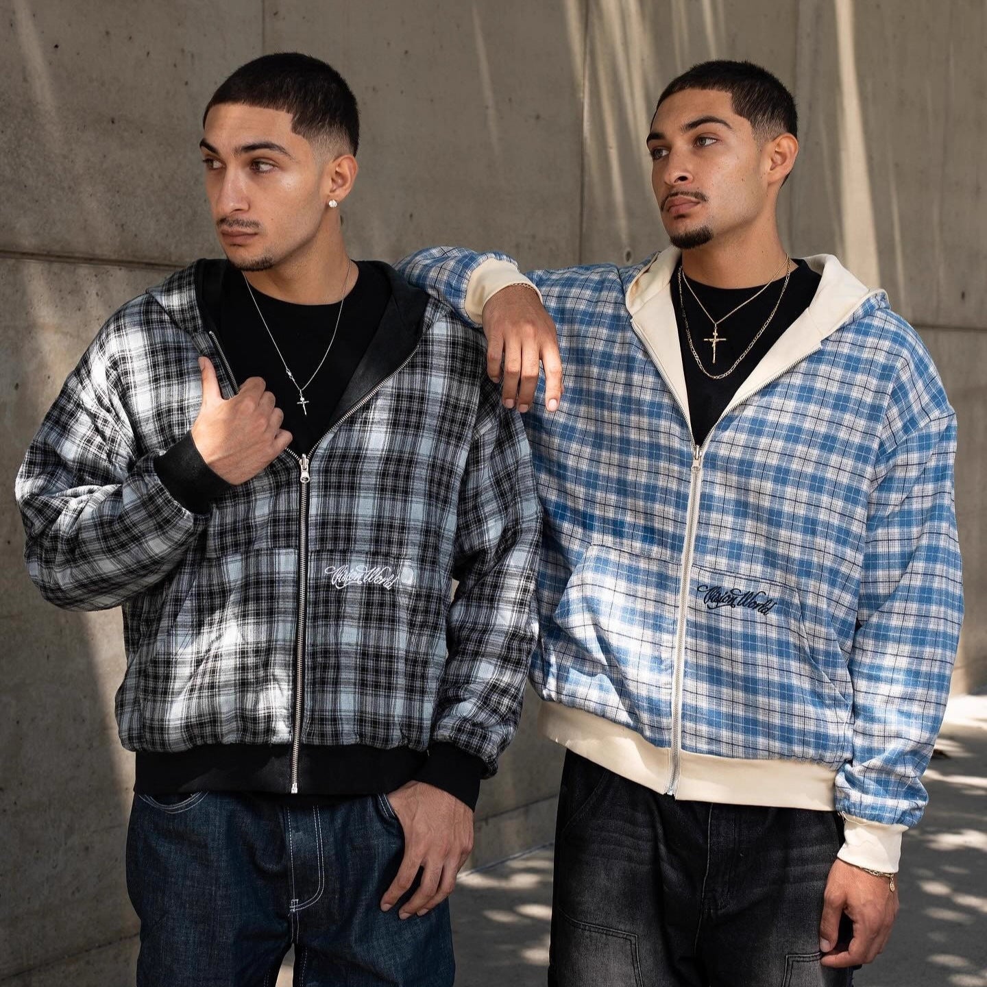 Sudadera Zip-Up Franela Reversible