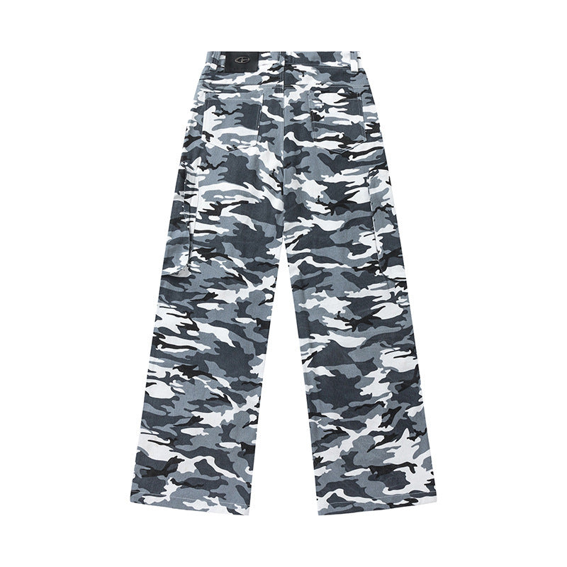 Retro Overalls Men's And Women's Outdoor Camouflage Casual Loose Straight