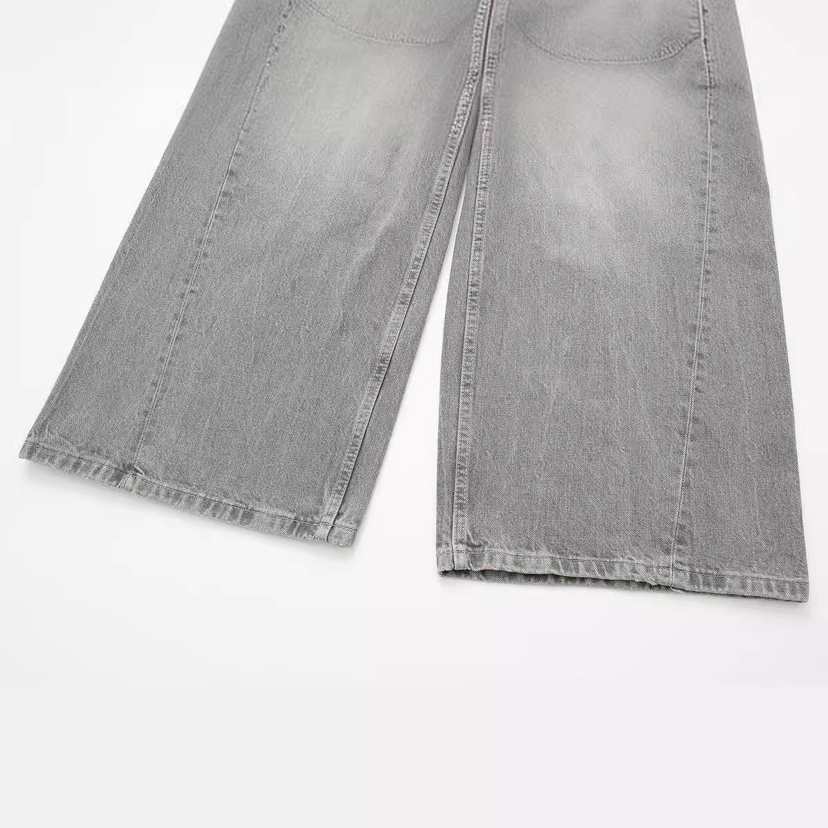 Pantalón Jean Doble Cintura Lavado Gris
