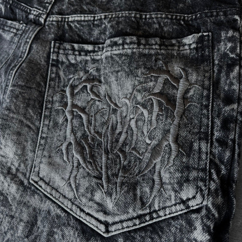 Jeans High Street Spider Embroidery Patch