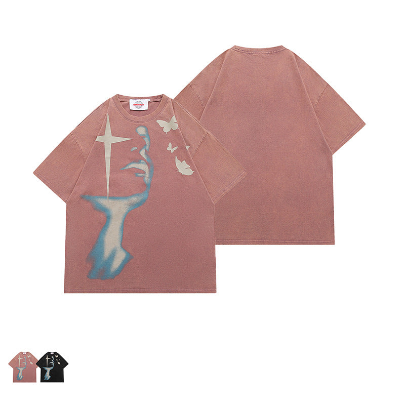 Butterfly Print High Street Contrast T-Shirt