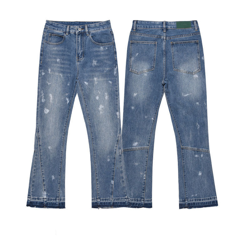 American High Street Draping Fried Street Jeans Men - hover
