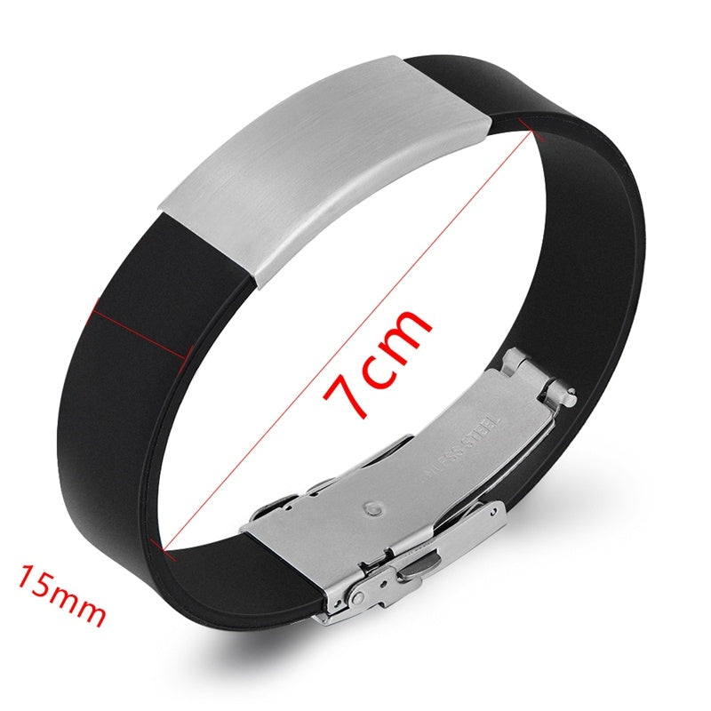 Stainless Steel Irish Celtic Knot Silicone Bracelet Geometric Witchcraft Bangles