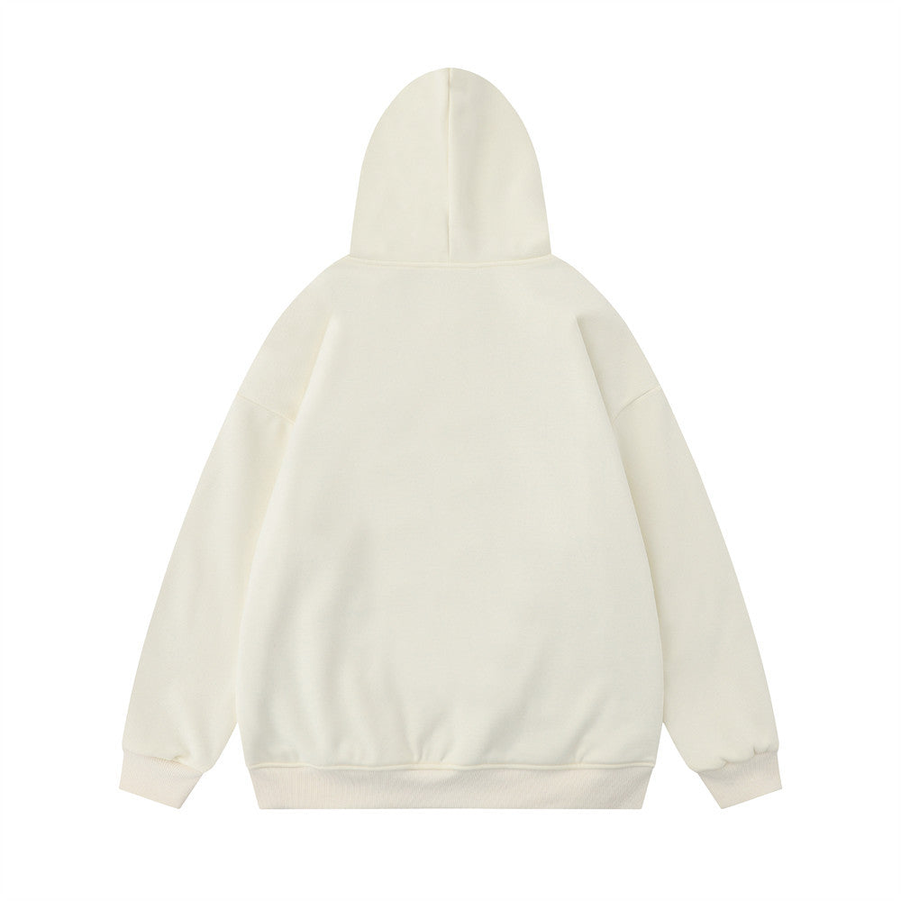 Solid Color Simple Hooded Cardigan Sweater Men's INS