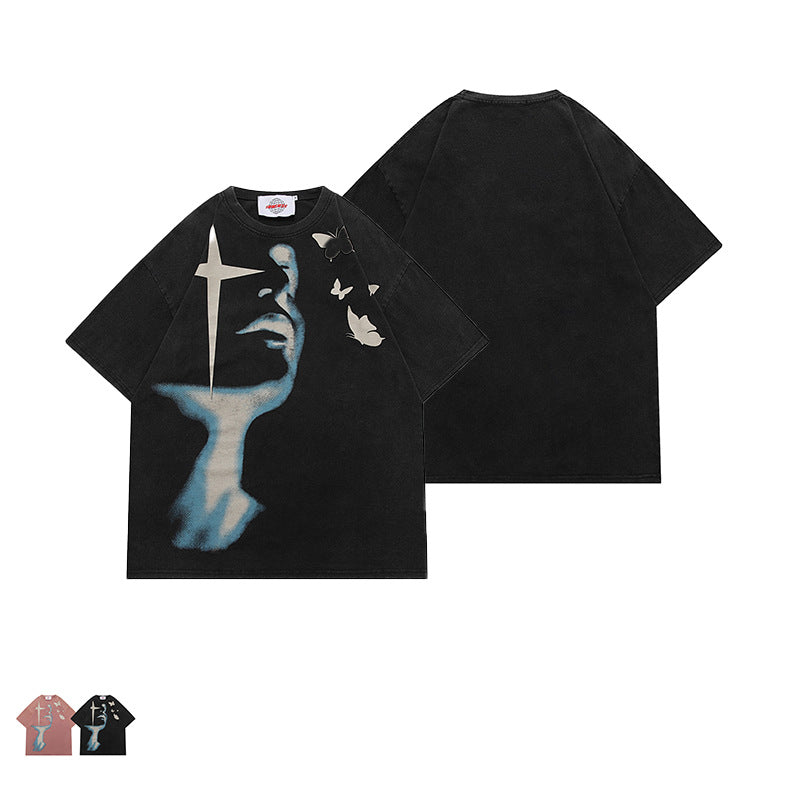 Butterfly Print High Street Contrast T-Shirt