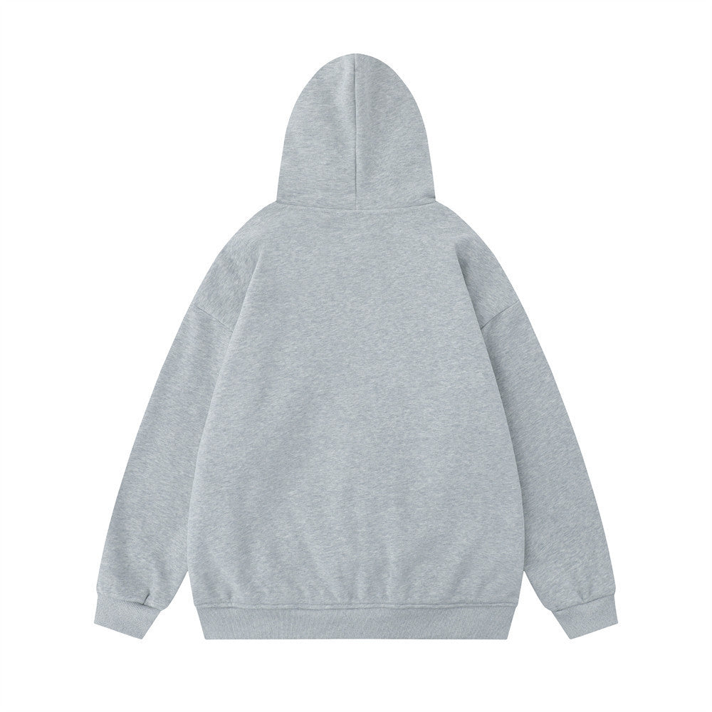 Solid Color Simple Hooded Cardigan Sweater Men's INS