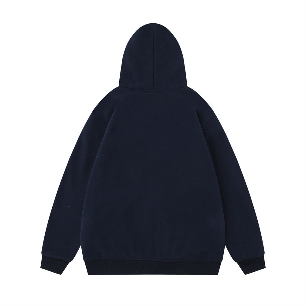 Solid Color Simple Hooded Cardigan Sweater Men's INS